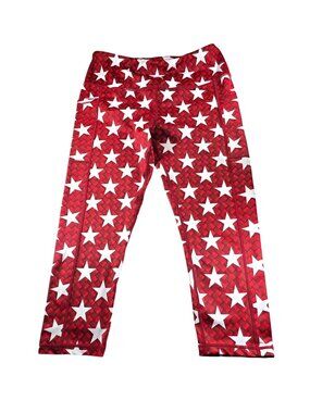 CVG star Leggings Medium red white pants Activewear Womens yoga exercise